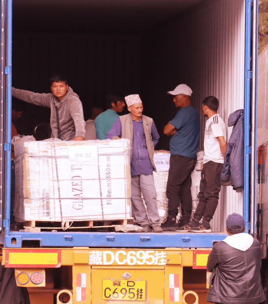 Loading cargo at the warehouse